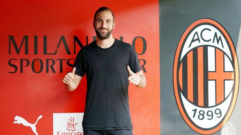 AC Milan is Higuain's third club in the Serie A